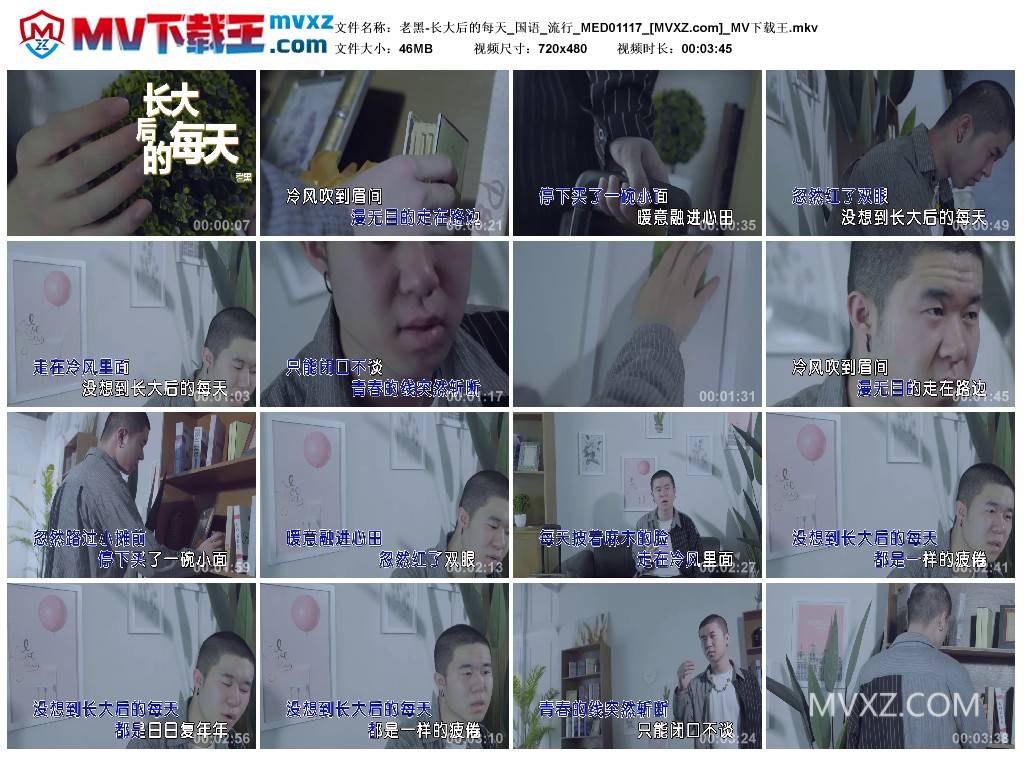 老黑-长大后的每天_国语_流行_MED01117